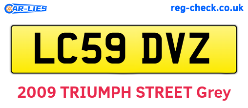 LC59DVZ are the vehicle registration plates.