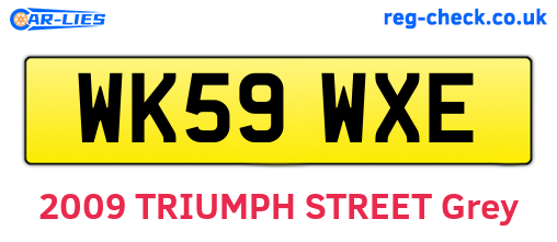 WK59WXE are the vehicle registration plates.