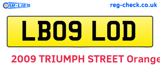LB09LOD are the vehicle registration plates.