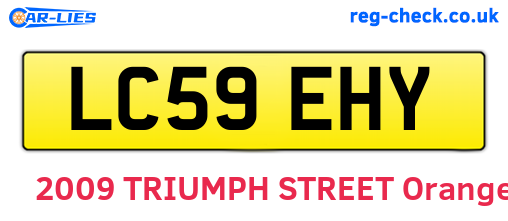 LC59EHY are the vehicle registration plates.