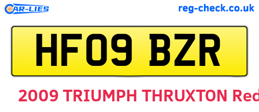 HF09BZR are the vehicle registration plates.