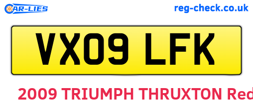 VX09LFK are the vehicle registration plates.