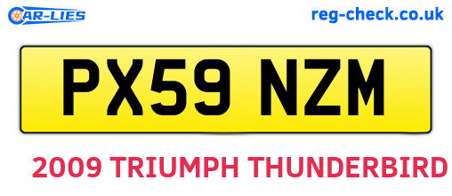 PX59NZM are the vehicle registration plates.