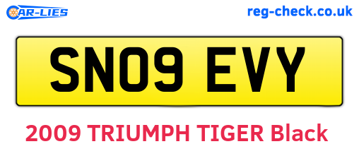 SN09EVY are the vehicle registration plates.