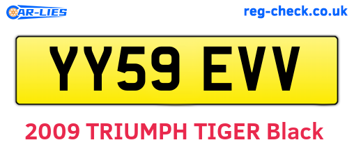 YY59EVV are the vehicle registration plates.