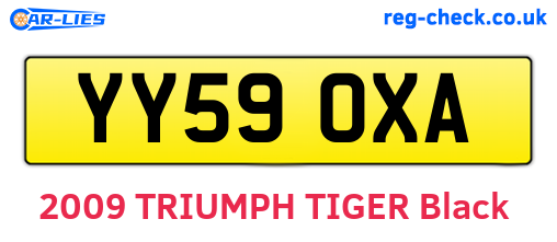 YY59OXA are the vehicle registration plates.
