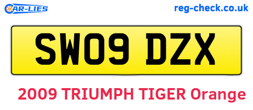 SW09DZX are the vehicle registration plates.