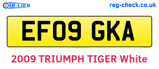 EF09GKA are the vehicle registration plates.