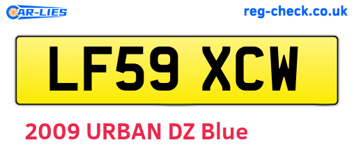 LF59XCW are the vehicle registration plates.