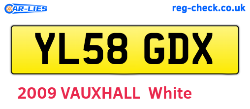 YL58GDX are the vehicle registration plates.