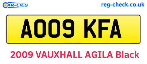 AO09KFA are the vehicle registration plates.