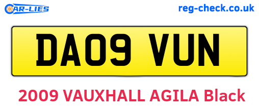 DA09VUN are the vehicle registration plates.