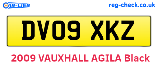 DV09XKZ are the vehicle registration plates.