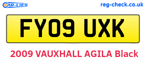 FY09UXK are the vehicle registration plates.