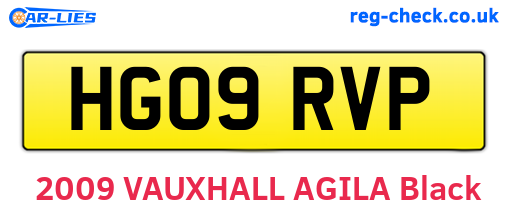 HG09RVP are the vehicle registration plates.