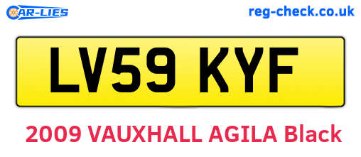 LV59KYF are the vehicle registration plates.