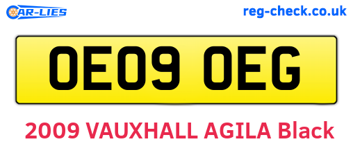 OE09OEG are the vehicle registration plates.