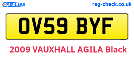 OV59BYF are the vehicle registration plates.
