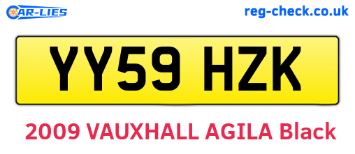 YY59HZK are the vehicle registration plates.