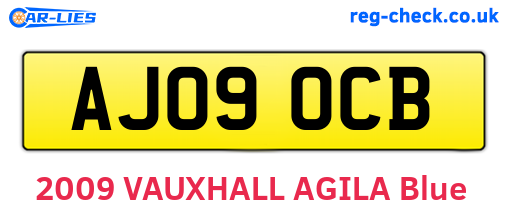 AJ09OCB are the vehicle registration plates.