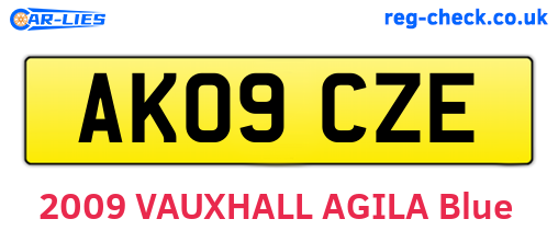 AK09CZE are the vehicle registration plates.