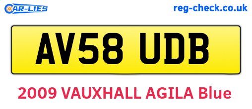 AV58UDB are the vehicle registration plates.