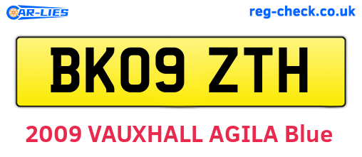 BK09ZTH are the vehicle registration plates.