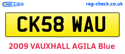 CK58WAU are the vehicle registration plates.