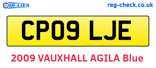 CP09LJE are the vehicle registration plates.