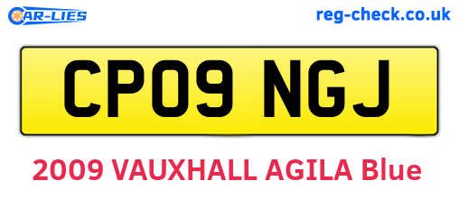 CP09NGJ are the vehicle registration plates.