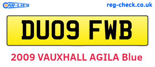 DU09FWB are the vehicle registration plates.