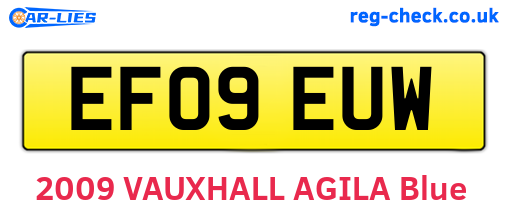 EF09EUW are the vehicle registration plates.