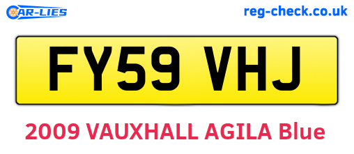 FY59VHJ are the vehicle registration plates.