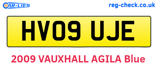 HV09UJE are the vehicle registration plates.