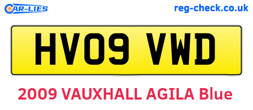 HV09VWD are the vehicle registration plates.
