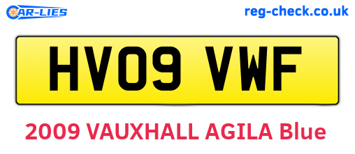 HV09VWF are the vehicle registration plates.