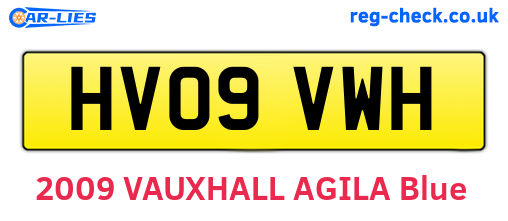 HV09VWH are the vehicle registration plates.
