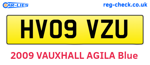 HV09VZU are the vehicle registration plates.