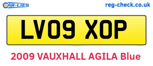 LV09XOP are the vehicle registration plates.