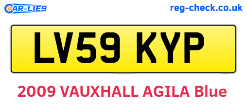 LV59KYP are the vehicle registration plates.