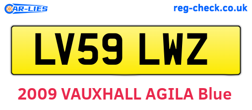 LV59LWZ are the vehicle registration plates.
