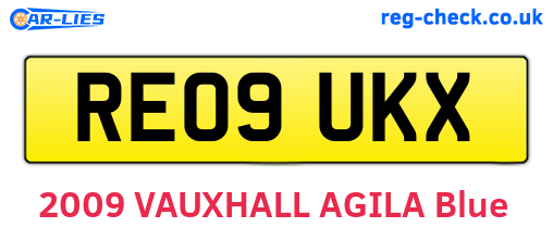 RE09UKX are the vehicle registration plates.