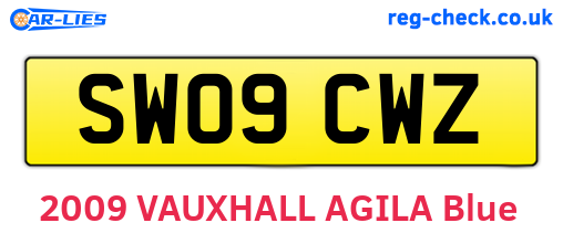 SW09CWZ are the vehicle registration plates.