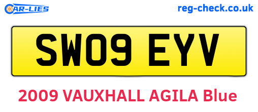 SW09EYV are the vehicle registration plates.