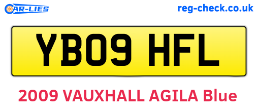 YB09HFL are the vehicle registration plates.