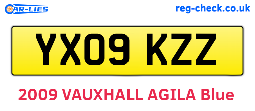 YX09KZZ are the vehicle registration plates.