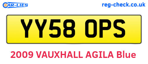 YY58OPS are the vehicle registration plates.