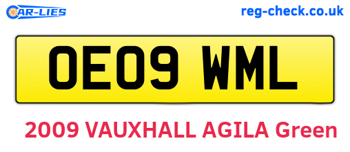 OE09WML are the vehicle registration plates.