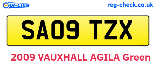 SA09TZX are the vehicle registration plates.