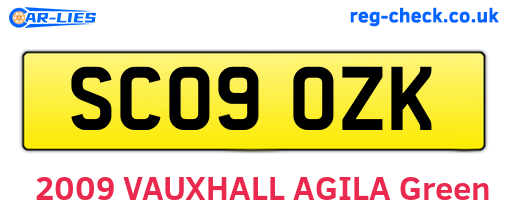 SC09OZK are the vehicle registration plates.